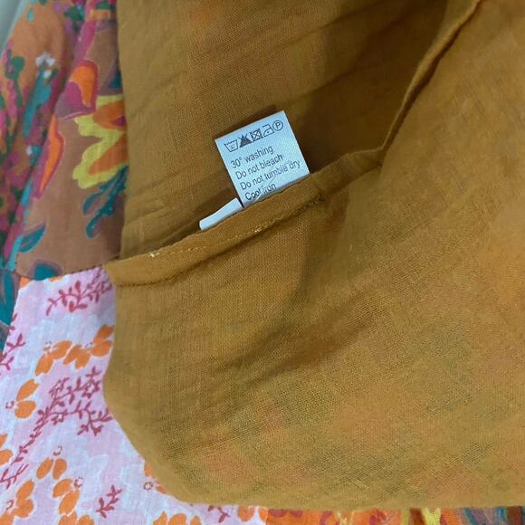 Banjanan Dragon Maxi Dress S/M Patchwork Floral Colorful 100% Cotton Boho India - Picture 11 of 14